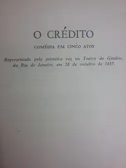 Terceira peça do escritor brasileiro José de Alencar