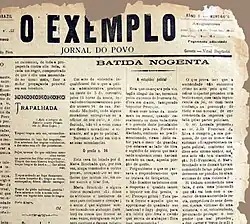 O Exemplo, novembro de 1902. Trecho de artigo sobre batida policial.