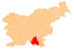 Localização do município de Kočevje na Eslovênia