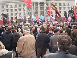 Manifestação pró-Rússia, em Odessa, 13 de abril de 2014.