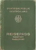 em 1982 Capa de um passaporte da Alemanha Ocidental