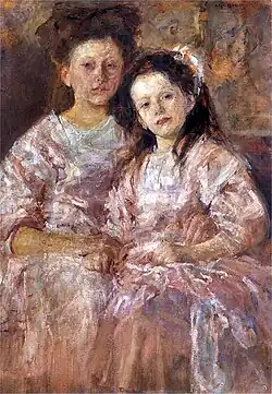 Duas meninas, óleo sobre cartão, 1906