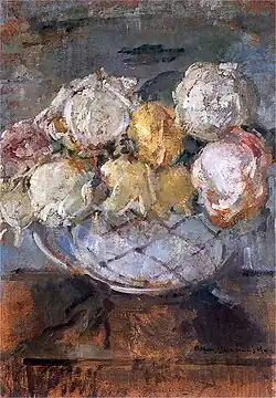 Rosas, óleo sobre cartão, data incerta