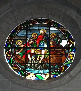 Vitral em Oloron-Sainte-Marie (Pyr-Atl), Cathedrale Ste-Marie (primeiro milagre)