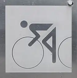 Símbolo do ciclismo, de Otl Aicher, nos Jogos Olímpicos de Munique de 1972