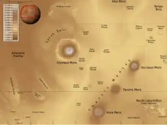 Região de Olympus Mons.