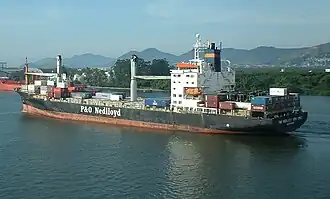 P&O Nedlloyd Vera Cruz saindo de Santos, Brazil em 2000