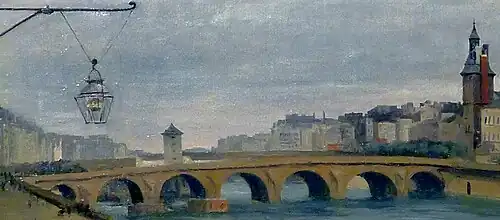 A ponte em 1830, detalhe de uma pintura de Corot - Museu Carnavalet