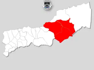 Localização no município de Ponta da Barca