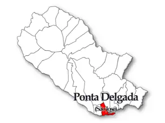 Localização no município de Ponta Delgada