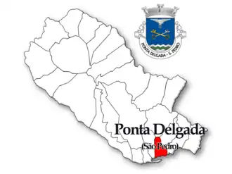 Localização no município de Ponta Delgada
