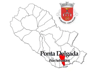 Localização no município de Ponta Delgada