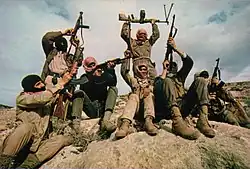 Guerrilheiros do grupo autoproclamado Frente Popular para a Libertação (FPLP).