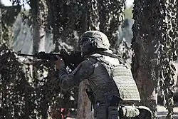 Soldado de infantaria das Forças Terrestres nos Jogos Internacionais do Exército em 2021