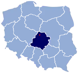 Localização de Łęczyca na Polónia