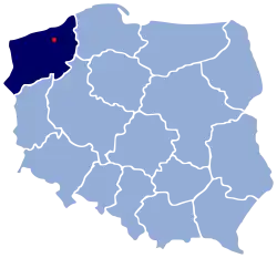 Localização de Białogard na Polónia