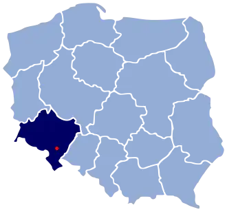 Localização de Dzierżoniów na Polónia