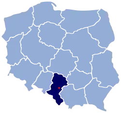 Localização de Katowice na Polónia