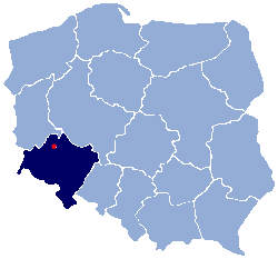 Localização de Polkowice na Polónia