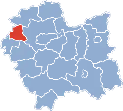 Localização do Condado de Chrzanów na Pequena Polónia.