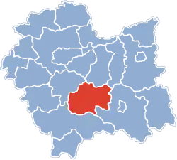 Localização do Condado de Limanowa na Pequena Polónia.