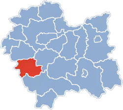 Localização do Condado de Sucha na Pequena Polónia.