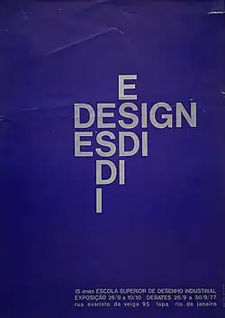 Poster comemorativo aos 15 anos da Escola Superior de Desenho Industrial, 1977.