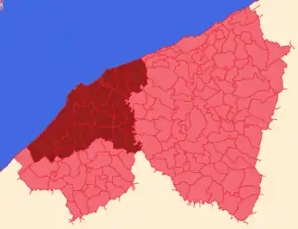 Localização da Província, dentro da região.