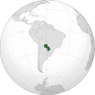 Localização de Paraguai