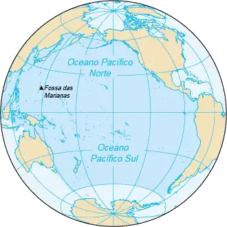 Mapa do Oceano Pacífico