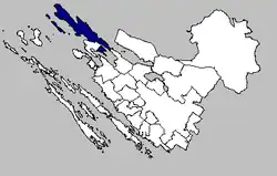 Pag dentro do condado de Zadar