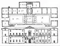 Planta e frontaria do Palazzo Dalla Torre em I Quattro Libri dell'Architettura