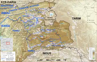 mapa da região do rio Pamir