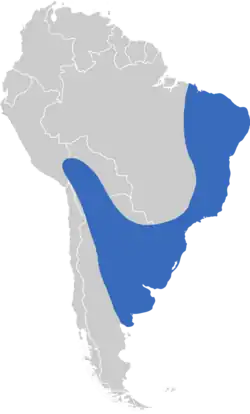 Faixa inferida do gênero Panochthus com base em localidades conhecidas