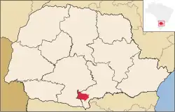 Localização de Bituruna no Paraná