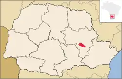 Localização de Carambeí no Paraná