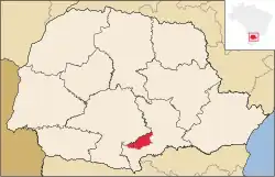 Localização de Cruz Machado no Paraná