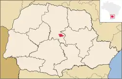 Localização de Rio Branco do Ivaí no Paraná