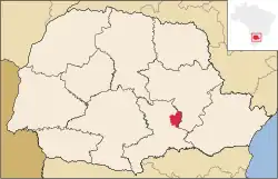 Localização de Teixeira Soares no Paraná