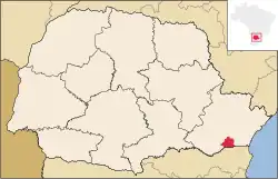 Localização de Tijucas do Sul no Paraná