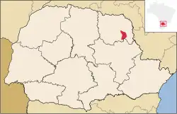 Localização de Tomazina no Paraná