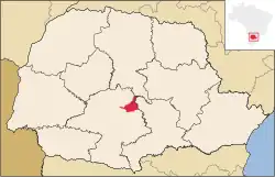 Localização de Turvo no Paraná