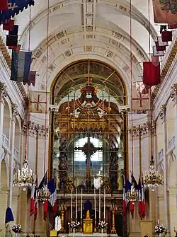 The window behind the altar looks into chapel of the dome