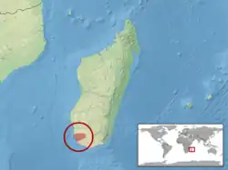 Distribuição aproximada de Paroedura maingoka