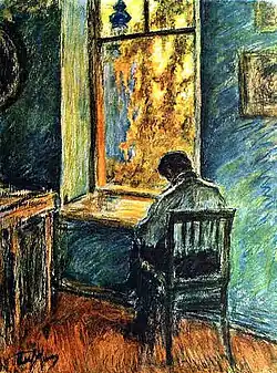 Na Janela. Outono, 1913, pastel sobre papel