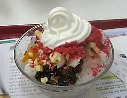 Versão de bingsu com sorvete