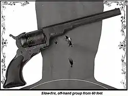 Agrupamento de tiro lento a distância de 60 feet (18&nbsp;m)