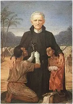 Pedro Donders com os leprosos em Batávia, por Albin Windhausen (1924), Sint-Dionysiuskerk em Tilburg