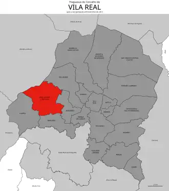 Localização no município de Vila Real