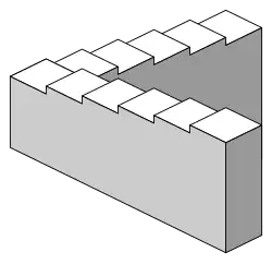 Parte esquerda das escadas de Penrose
